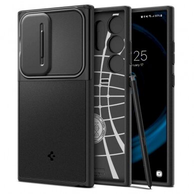 Dėklas Spigen Optik Armor case for Samsung Galaxy S24 Ultra - Juodas