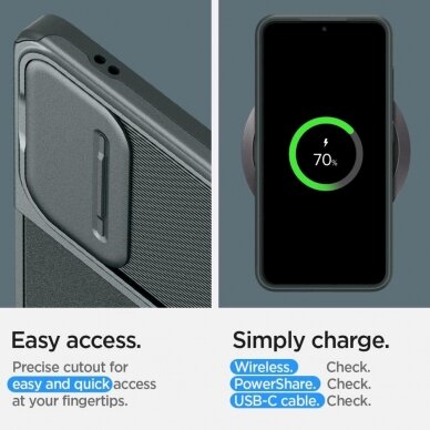Dėklas Spigen Optik Armor case for Samsung Galaxy S24 - Žalias 15