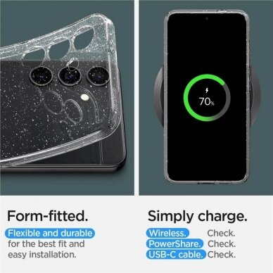 Dėklas Spigen Liquid Crystal Glitter, - Samsung Galaxy S24+ - Permatomas Blizgus 7