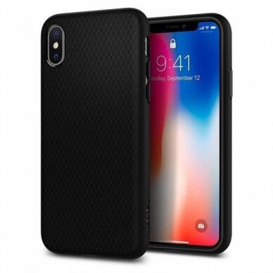 Aukštos Kokybės Dėklas Spigen Liquid Air Iphone X/Xs Matte Juodas