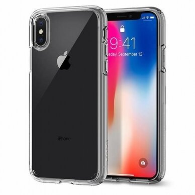 Aukštos Kokybės Dėklas Spigen Ultra Hybrid Iphone X/Xs Crystal Clear