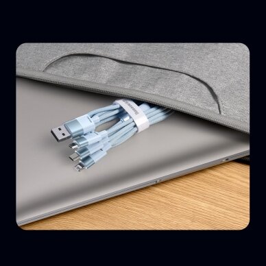 3in1 USB - micro USB / Lightning / USB C 3.5A 1.2m cable Baseus StarSpeed - Juodas 15