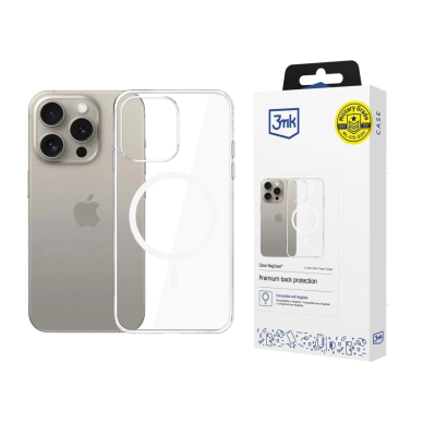 3mk Clear MagCase Dėklas Apple iPhone 15 Pro Max - Permatomas