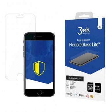 3mk FlexibleGlass Lite™ Lankstus apsauginis stiklas iPhone SE