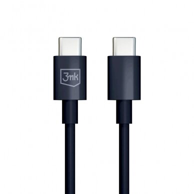 3mk Hyper Kabelis USB-C / USB-C 100W 1.2m - Juodas 7