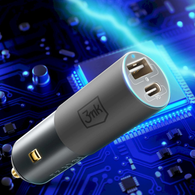 3mk Hyper Car Įkroviklis  USB-C USB-A 100W - silver 4