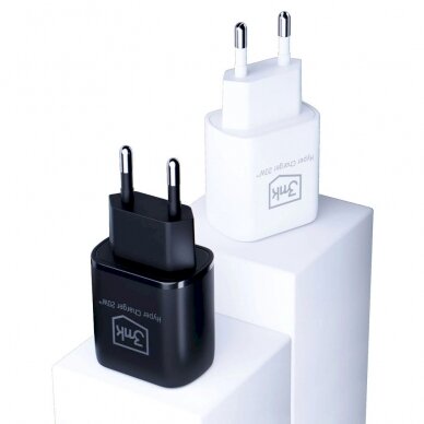 3mk Hyper Įkroviklis  20W USB-C USB-A wall Įkroviklis  - Juodas 5