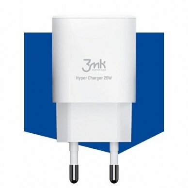 Aukštos kokybės Įkroviklis 3MK HyperCharger 20W 1xUSB-C + 1xUSB-A PD / QC 2