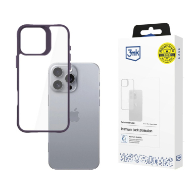 Dėklas 3mk Satin Armor Case+ Purple Apple iPhone 16 Pro Max - Permatomas