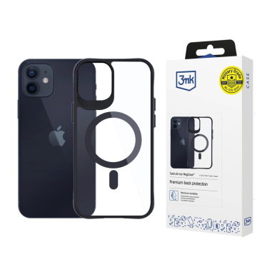 3mk Satin MagCase Dėklas iPhone 12 / 12 Pro - Juodais kraštais