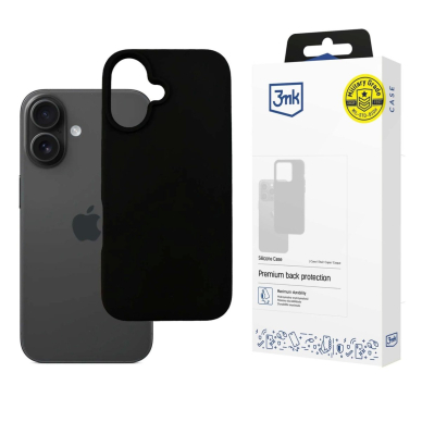 3mk Silicone Dėklas iPhone 16 - Juodas