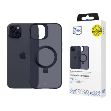 Dėklas 3mk Smoke Case Mag Apple iPhone 15 - Juodas