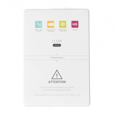 Ekrano Apsauga 50vnt. Ultra-Clear Auto repair Hydrogel Screen Protector (18cm x 12cm) 1