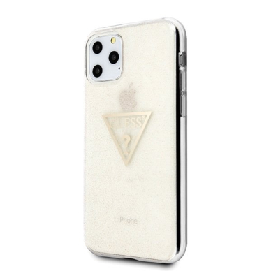 Dėklas Guess iPhone 11 Pro Glitter Triangle Auksinis UGLX912 1