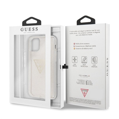 Dėklas Guess iPhone 11 Pro Glitter Triangle Auksinis UGLX912 6