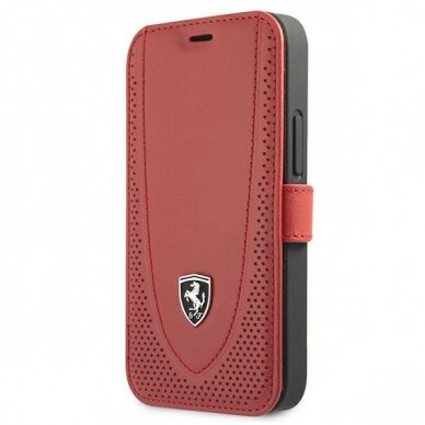 Dėklas Ferrari iPhone 12 mini Off Track Perforated Raudonas UGLX912