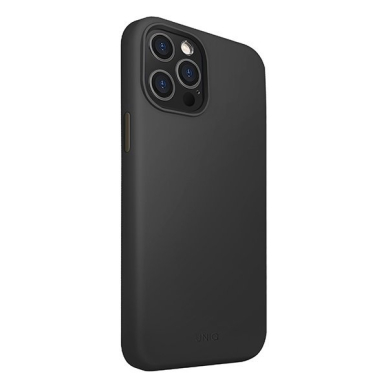 Akcija! Dėklas UNIQ etui Lino Hue iPhone 12 Pro Max Antimicrobial - Matinis Juodas UGLX912  1