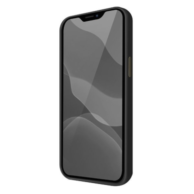 Akcija! Dėklas UNIQ etui Lino Hue iPhone 12 Pro Max Antimicrobial - Matinis Juodas UGLX912  2