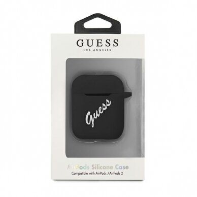 Dėklas Guess GUACA2LSVSBW AirPods Ausinių Dėklas Silicone Vintage juodas-baltas 2