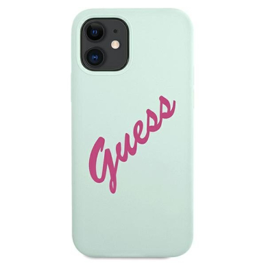 Dėklas Guess iPhone 12 mini 5.4" Silicone Vintage - Šviesiai Žalia  UGLX912 2