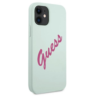 Dėklas Guess iPhone 12 mini 5.4" Silicone Vintage - Šviesiai Žalia  UGLX912 3