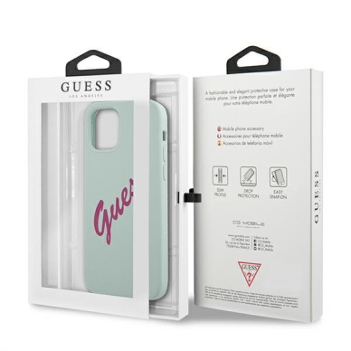 Dėklas Guess iPhone 12 mini 5.4" Silicone Vintage - Šviesiai Žalia  UGLX912 7