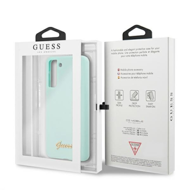 Dėklas Guess Silicone Metal Logo Samsung G996 Galaxy S21+ žydras 7