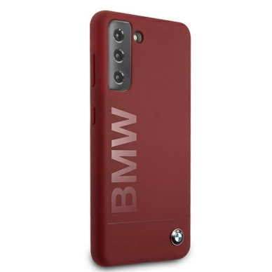 Dėklas BMW BMHCS21SSLBLRE Silicone Signature Logo Samsung Galaxy S21 telefonui raudonas 3