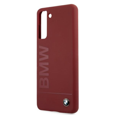 Dėklas BMW BMHCS21SSLBLRE Silicone Signature Logo Samsung Galaxy S21 telefonui raudonas 5