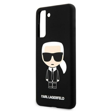 Dėklas Karl Lagerfeld KLHCS21MSLFKBK Silicone Iconic Samsung Galaxy S21 Plus telefonui juodas 5