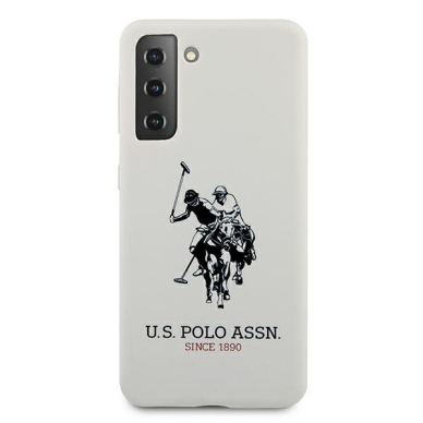 Dėklas US Polo USHCS21MSLHRWH Silicone Logo Samsung Galaxy S21 Plus telefonui baltas 2