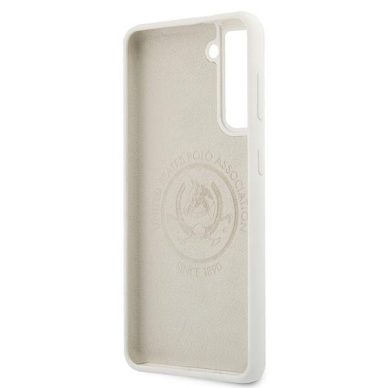 Dėklas US Polo USHCS21SSLHRWH Silicone Logo Samsung Galaxy S21 telefonui baltas 6