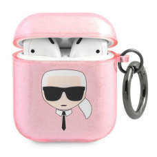 Airpods Dėklas Karl Lagerfeld KLA2UKHGP AirPods cover Rožinis Glitter Karl`s Head KOW068