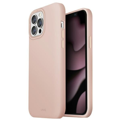 Telefono Dėklas UNIQ etui Lino Hue iPhone 13 Pro / 13 6,1" Matinis Rožinis MagSafe KOW068