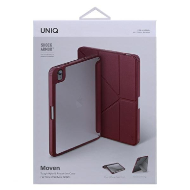 Planšetės Dėklas UNIQ etui Moven iPad Mini 6 (2021) Antimicrobial Bordo  4