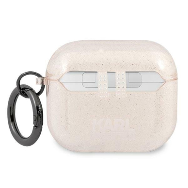 Airpods Dėklas Karl Lagerfeld KLA3UKHGD AirPods 3 cover Auksinis Glitter Karl`s Head KOW068 1