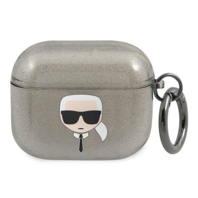 Dėklas Karl Lagerfeld KLA3UKHGK AirPods 3 cover Juodas Glitter Karl`s Head