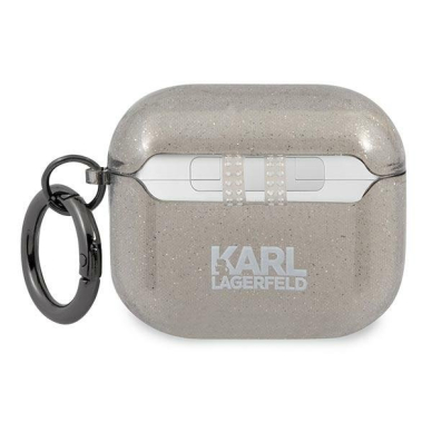 Dėklas Karl Lagerfeld KLA3UKHGK AirPods 3 cover Juodas Glitter Karl`s Head  1