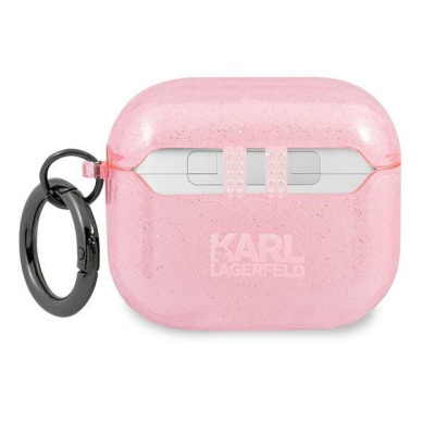 Airpods Dėklas Karl Lagerfeld KLA3UKHGP AirPods 3 cover Rožinis Glitter Karl`s Head 1