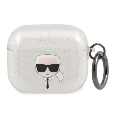 Airpods Dėklas Karl Lagerfeld KLA3UKHGS AirPods 3 cover Sidabrinis Glitter Karl`s Head KOW068