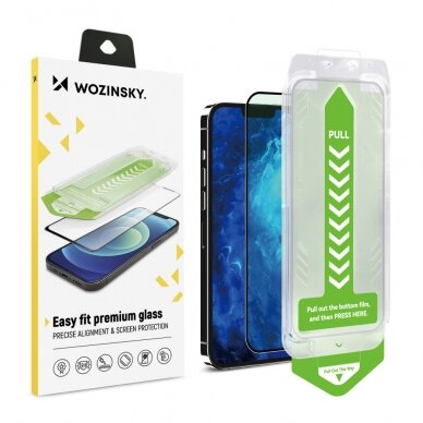 Apsuginis stiklas 9H iPhone 13 Pro Max Wozinsky Premium Glass - Juodas