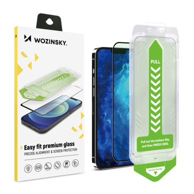 Apsuginis stiklas 9H iPhone 14 Plus Wozinsky Premium Glass - Juodas