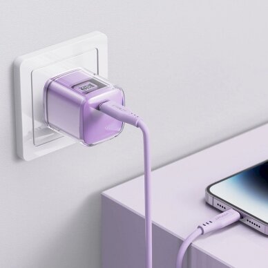 Acefast A53 PD 30W GaN USB-C Įkroviklis  display - Violetinis 4