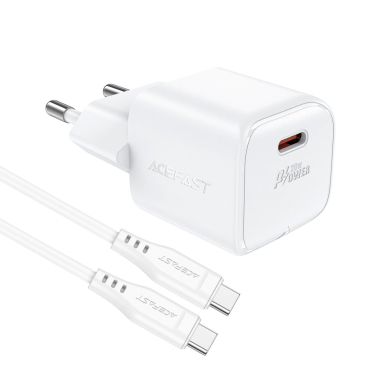 Acefast A73 Mini PD 20W GaN wall Įkroviklis  + USB-C kabelis - baltas 3