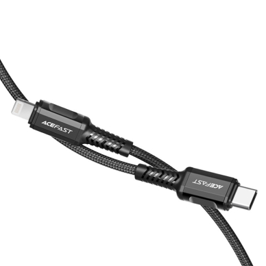 Kabelis Acefast MFI USB Type C - Lightning 1.2m Juodas (C1-01) 2