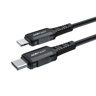 Kabelis Acefast MFI USB Type C - Lightning 1,8m, 30W, 3A Juodas (C4-01 C) 8