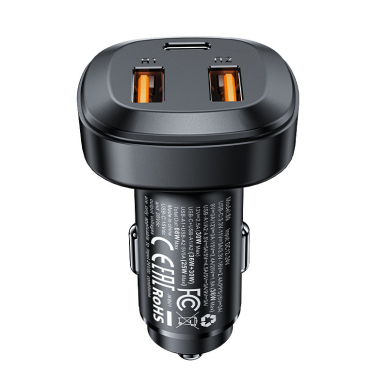 Acefast car charger 66W 2x USB / USB Type C, PPS, Power Delivery, Quick Charge 4.0, AFC, FCP, SCP Juodas (B9) 1