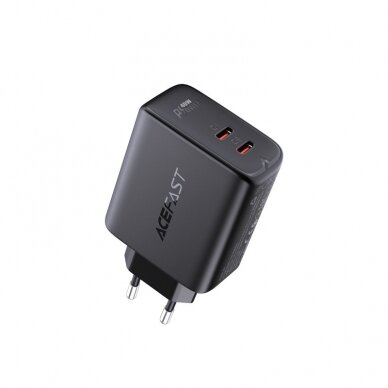 Įkrovimo blokelis Acefast 2x USB Type C 40W, PPS, PD, QC 3.0, AFC, FCP Juodas 2