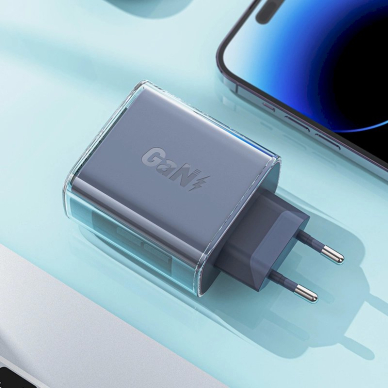 Acefast charger GaN 65W 3 ports (1xUSB, 2xUSB C) gray (A45) 2