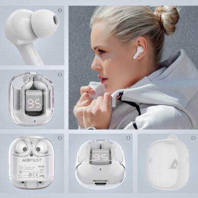 Ausinės Acefast in -ear wireless TWS Bluetooth Pilkos (T6 modern) 3